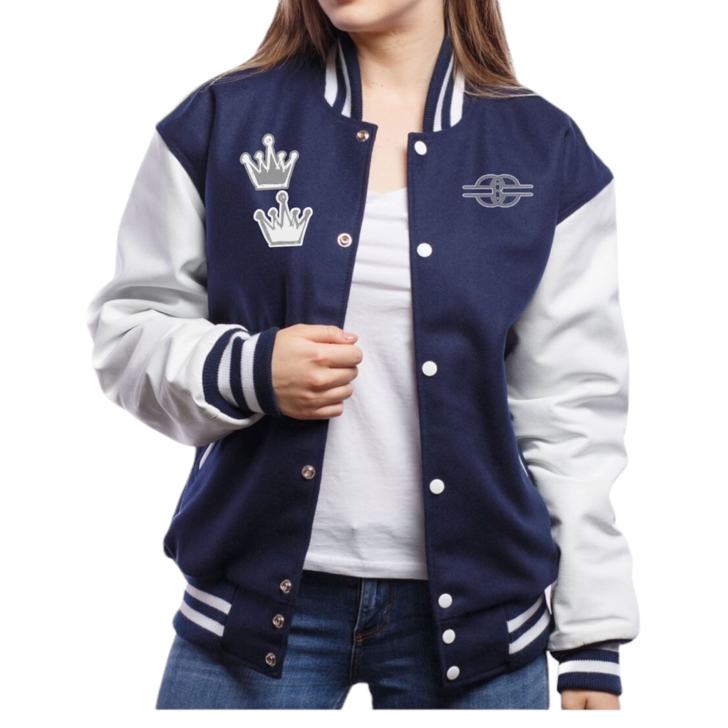 Blakq By Miguel Céline Women's Varsity Jacket Navy Blue