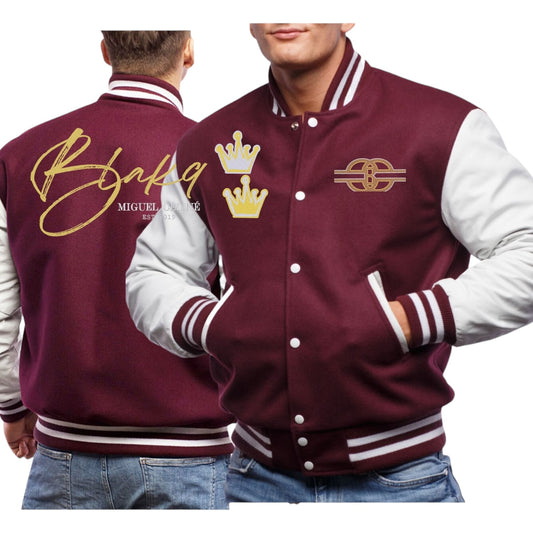 Blakq By Miguel Céline Men's Varsity Jacket Maroon