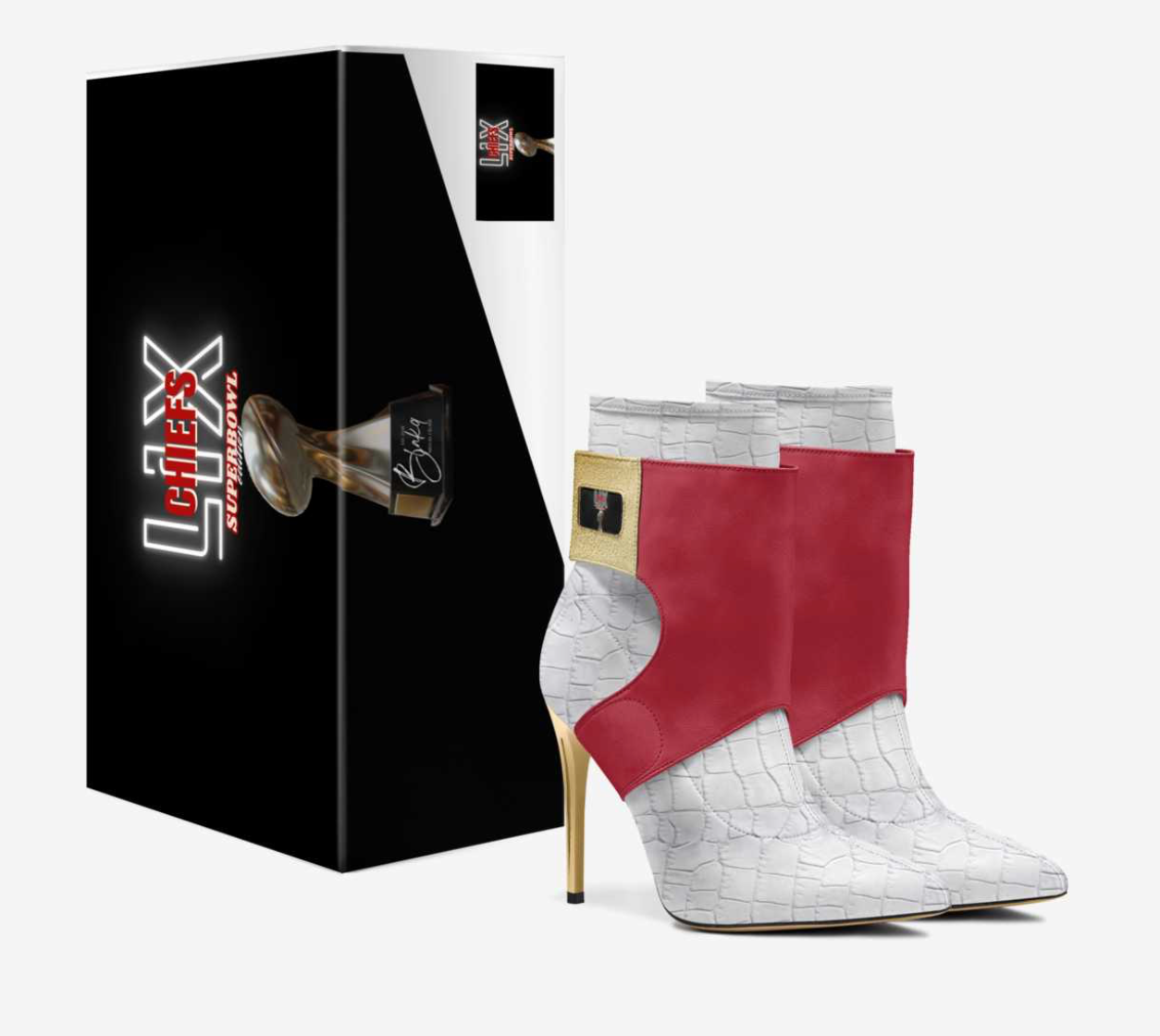 MIGUEL CELINE HEELS SUPER-BOWL KANSAS CITY CHIEFS LIMITED EDITION