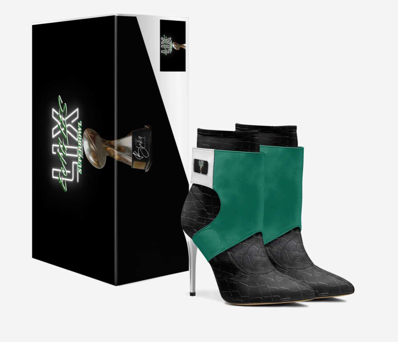 MIGUEL CELINE HEELS SUPER-BOWL PHILADELPHIA EAGLES LIMITED EDITION