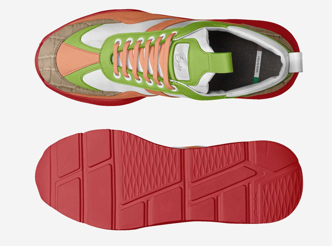 MIGUEL CELINE LIMITED EDITION APPLE GREEN AND PEACH RED BOTTOM RUNNERS