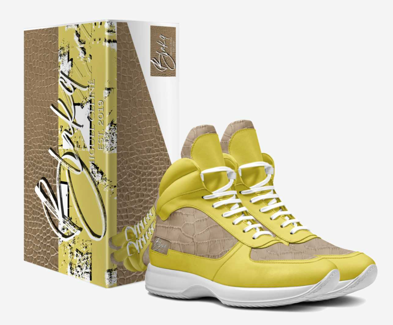 MIGUEL CELINE LIMITED TAN & YELLOW BOOTS
