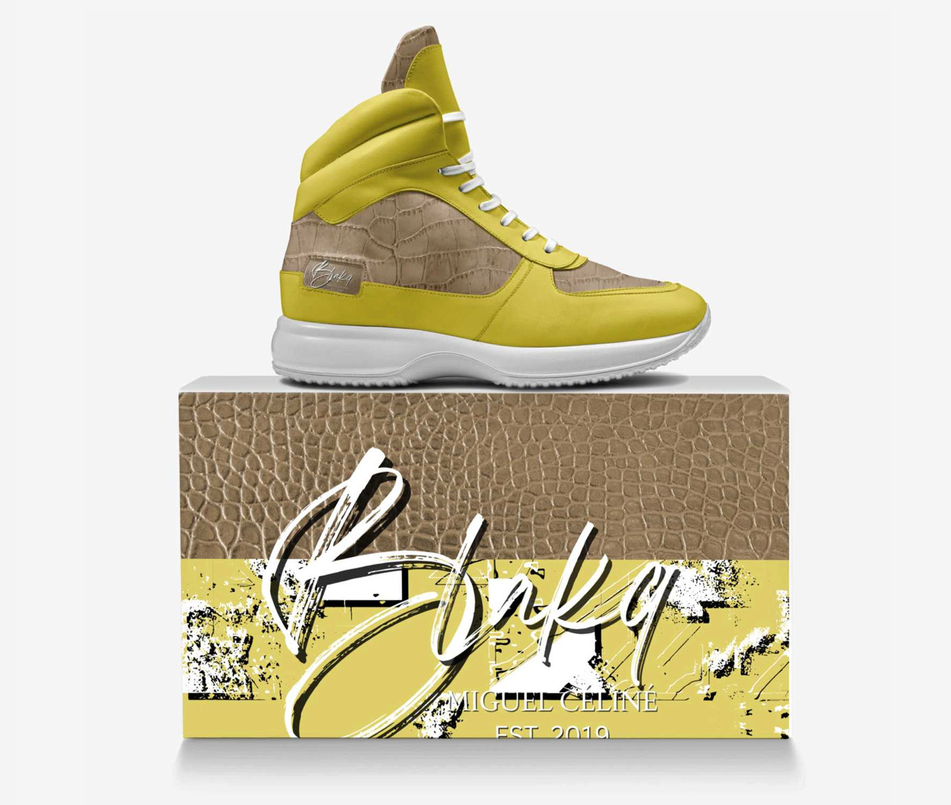 MIGUEL CELINE LIMITED TAN & YELLOW BOOTS